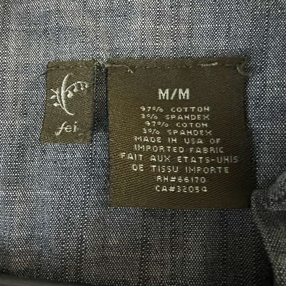 Anthropologie Fei Cotton Blue-Gray Long-Sleeve Mini Dress, Sz M - Picture 3 of 5